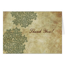 Vintage Green Queen Ann's Lace Thank You Cards
