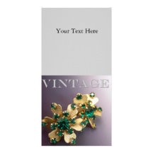 Vintage Green Rhinestone Photo Cards