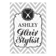 Vintage Grey Chevron Hair Stylist Appointment Card Business Cards