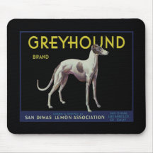 Vintage Greyhound Lemon Label Circa 1920 Mouse Pads