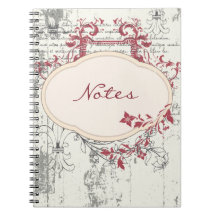 Vintage Grunge Floral Notebook