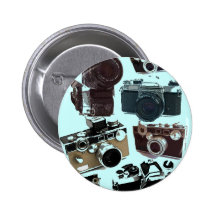 Vintage Grunge Retro Cameras Fashion Button