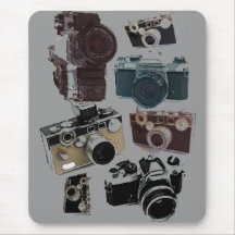 Vintage Grunge Retro Cameras Fashion Mousepad