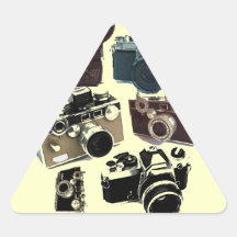 Vintage Grunge Retro Cameras Fashion Triangle Stickers
