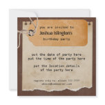 Vintage Grunge Torn Paper Birthday Invitation