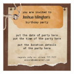 Vintage Grunge Torn Paper Birthday Invitation