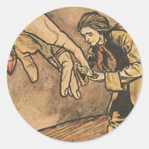 Vintage Gulliver's Travels by Arthur Rackham Round Stickers