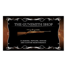 Vintage Gunsmith Gun Shop Business Cards