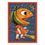 Vintage Halloween Costume Party Pumkin Head Personalized Invitations
