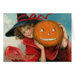 Vintage Halloween Girl and a Pumkin cards