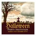Vintage Halloween Graveyard Full Moon Invitation