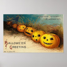 Vintage Halloween Greeting Cards Classic Posters