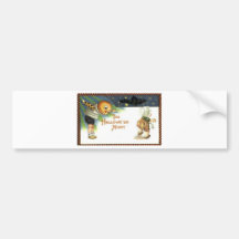 Vintage Halloween Greeting Cards Classic Posters Bumper Sticker