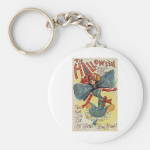 Vintage Halloween Greeting Cards Classic Posters Key Chain