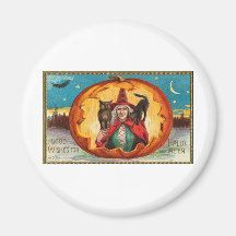 Vintage Halloween Greeting Cards Classic Posters Refrigerator Magnets