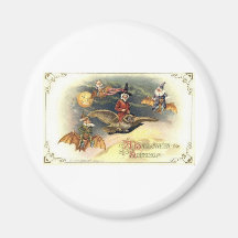 Vintage Halloween Greeting Cards Classic Posters Magnets