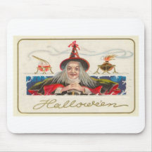 Vintage Halloween Greeting Cards Classic Posters Mouse Pad