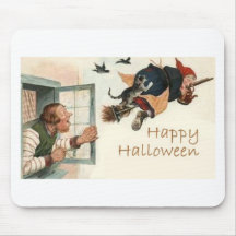 Vintage Halloween Greeting Cards Classic Posters Mouse Pads