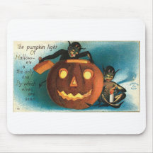 Vintage Halloween Greeting Cards Classic Posters Mouse Pad