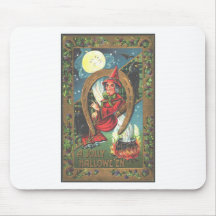 Vintage Halloween Greeting Cards Classic Posters Mousepads
