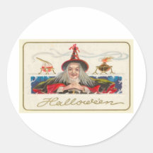 Vintage Halloween Greeting Cards Classic Posters Round Stickers