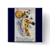 Vintage Halloween Greetings Pinback Button