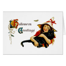 Vintage Halloween Greetings Card