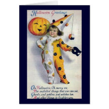 Vintage Halloween Greetings Greeting Card
