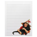 Vintage Halloween Lined Letterhead Stationery