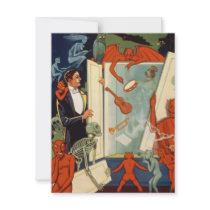 Vintage Halloween Magician and Magic Act Invite