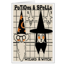 VINTAGE HALLOWEEN POSTERART "SNIP-ITS" GREETINGS GREETING CARD