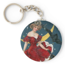 Vintage Halloween Pumpkin and Friends Greetings Key Chain