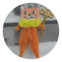 Vintage Halloween Pumpkin Man Stickers
