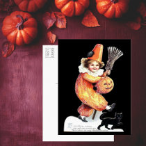 Vintage Halloween Sparkling Costume Party Postcards