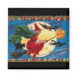 Vintage Halloween Spirit Witch Magnet