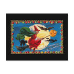 Vintage Halloween Spirit Witch Postcard