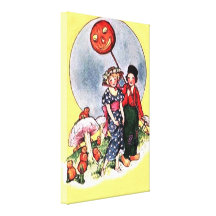Vintage Halloween Stretched Canvas Print