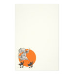 Vintage Halloween Witch and Cats Stationery