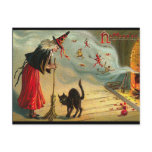 Vintage Halloween Witch Postcard