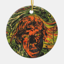 Vintage Halloween Zombies Graffiti Street Art Christmas Tree Ornament