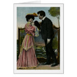 Vintage Hand Coloured Postcard - The Lovers