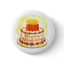 Vintage Happy Birthday Cake Pin