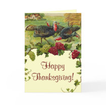 Vintage Happy Thanksgiving Turkey Greeting Card