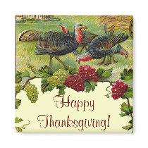 Vintage Happy Thanksgiving Turkey Refrigerator Magnets