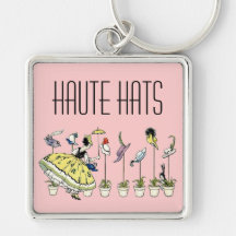 Vintage Hat Shopper Keychain