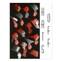 Vintage Hats Off Paty Honor Achievement Postcard