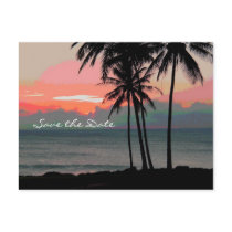 Vintage Hawaii Destination Wedding save the date Postcard