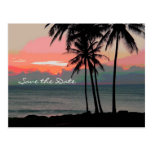 Vintage Hawaii Destination Wedding save the date Postcard
