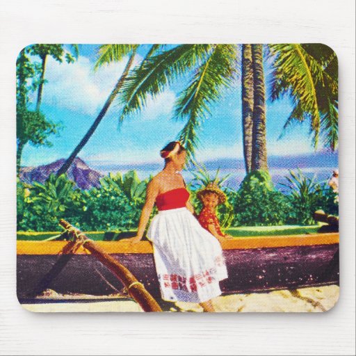 Vintage Hawaiian Vacation Mouse Pads