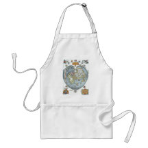 Vintage Heart Shaped Antique World Map Peter Apian Aprons